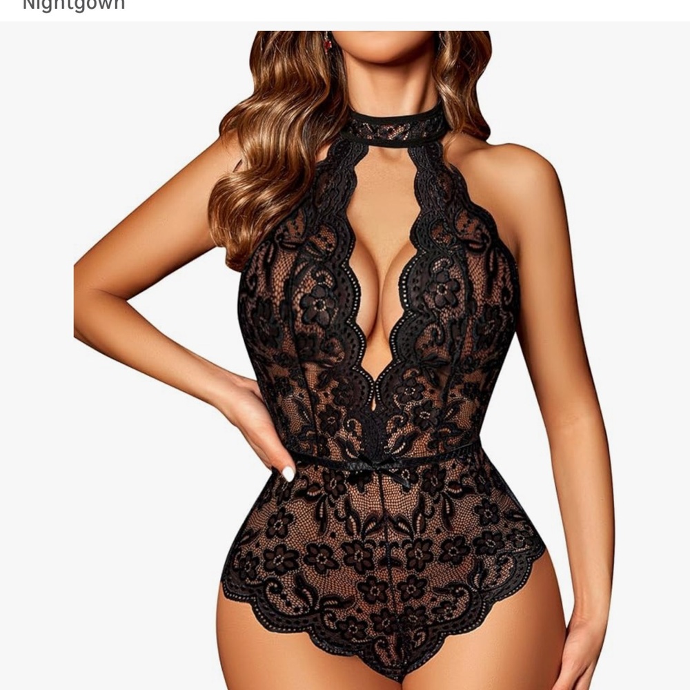 Chic Black Lace Bodysuit